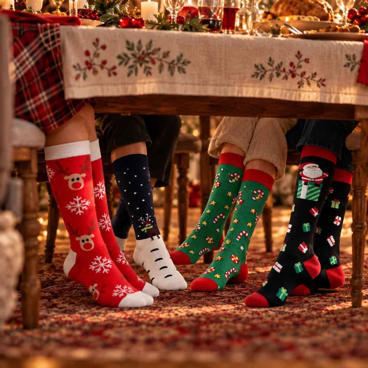 ErgiloJoyful- Stödstrumpor med julmotiv