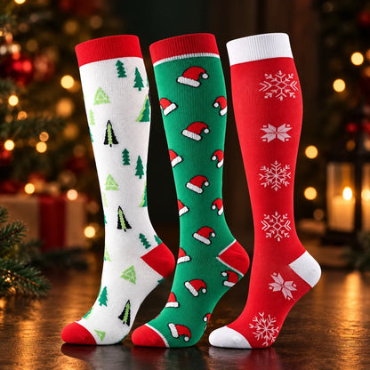 ErgiloJoyful- Stödstrumpor med julmotiv