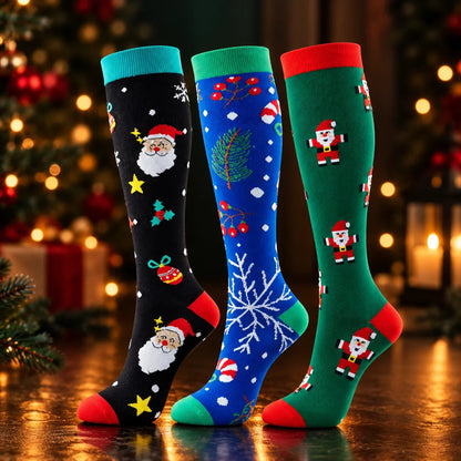 ErgiloJoyful- Stödstrumpor med julmotiv