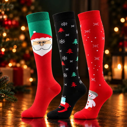 ErgiloJoyful- Stödstrumpor med julmotiv