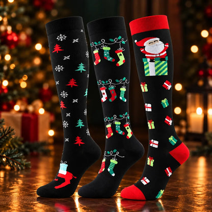 ErgiloJoyful- Stödstrumpor med julmotiv