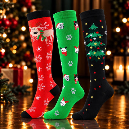 ErgiloJoyful- Stödstrumpor med julmotiv