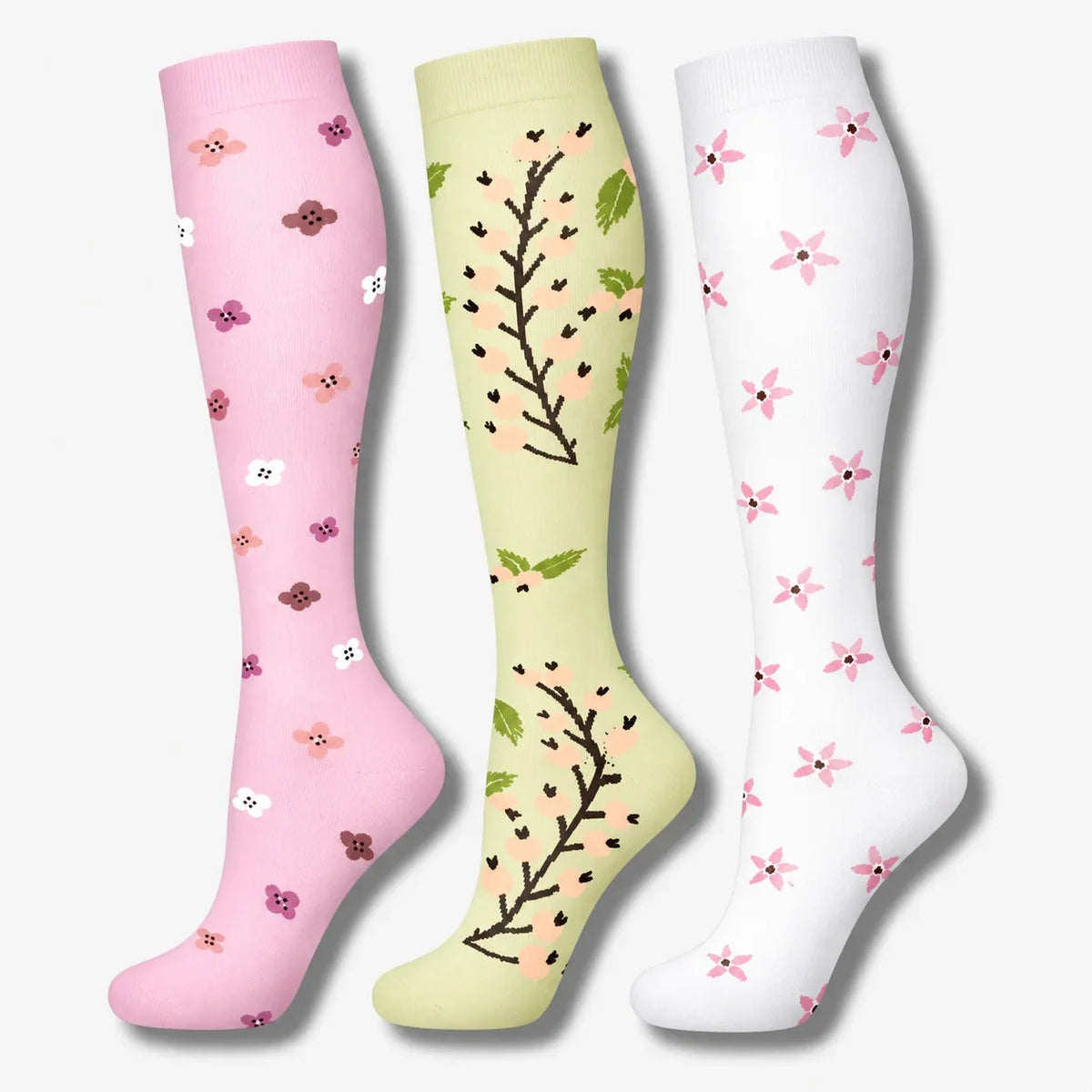 ErgiloJoy - 3-pack mönstrade stödstrumpor
