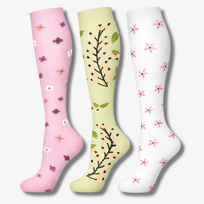 ErgiloJoy - 3-pack mönstrade stödstrumpor